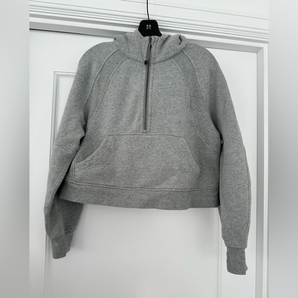 Lululemon Sweatshirt Scuba Cropped 1/2 Zip Size M/L